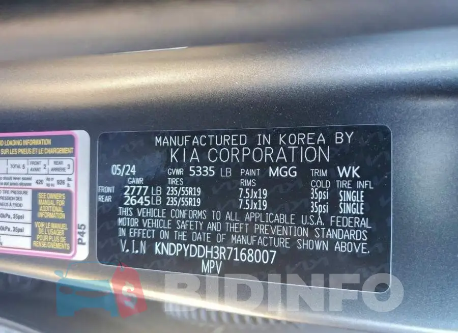 KNDPYDDH3R7168007 Photo# 14