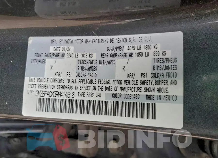3MZBPACM3RM414518 Photo# 12