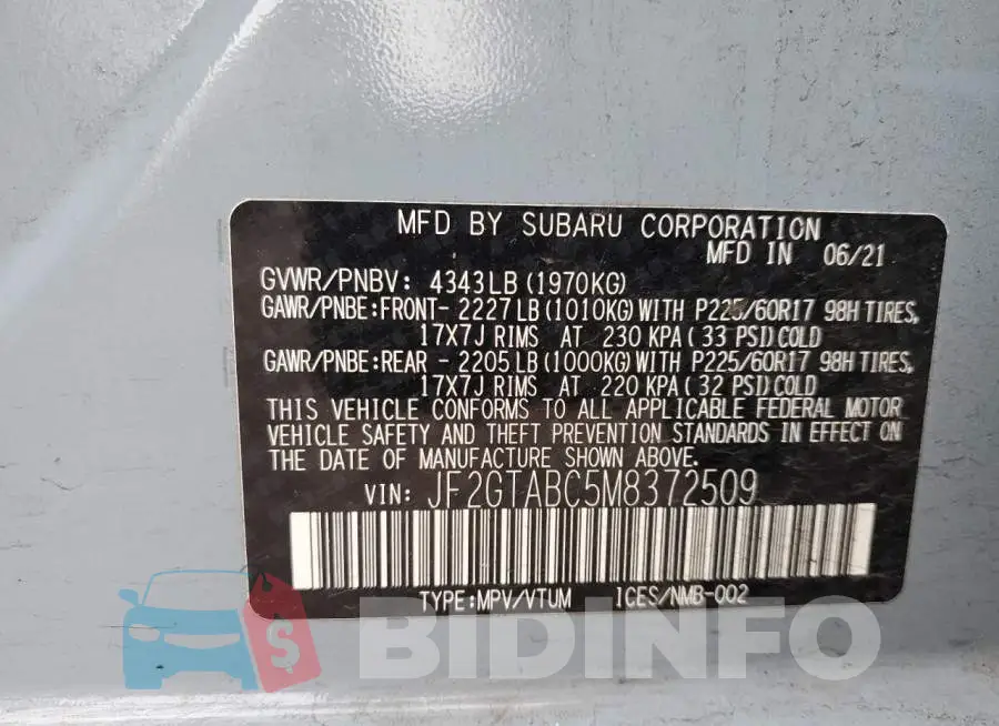 JF2GTABC5M8372509 Photo# 13