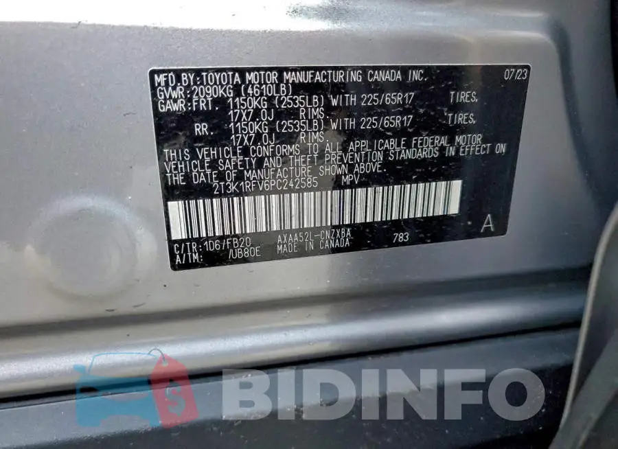 2T3K1RFV6PC242585 Photo# 14