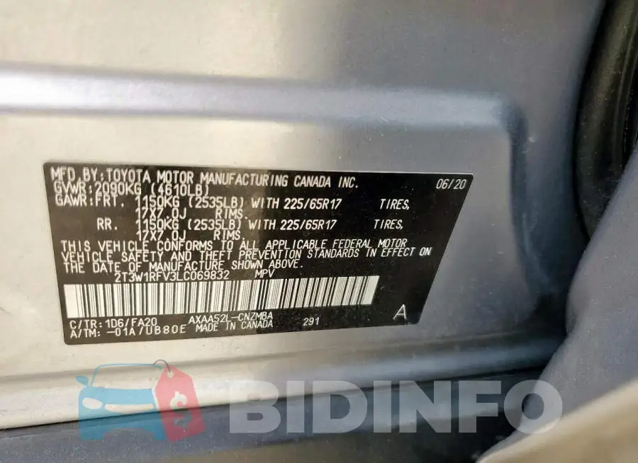 2T3W1RFV3LC069832 Photo# 13