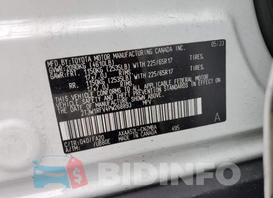 2T3W1RFV4PW268893 Photo# 13