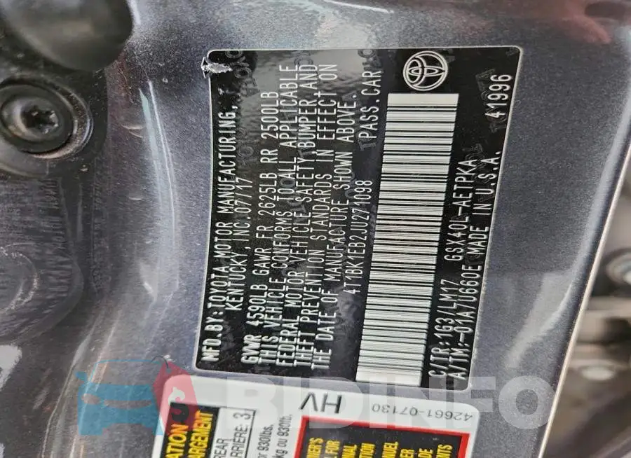 4T1BK1EB2JU271098 Photo# 12