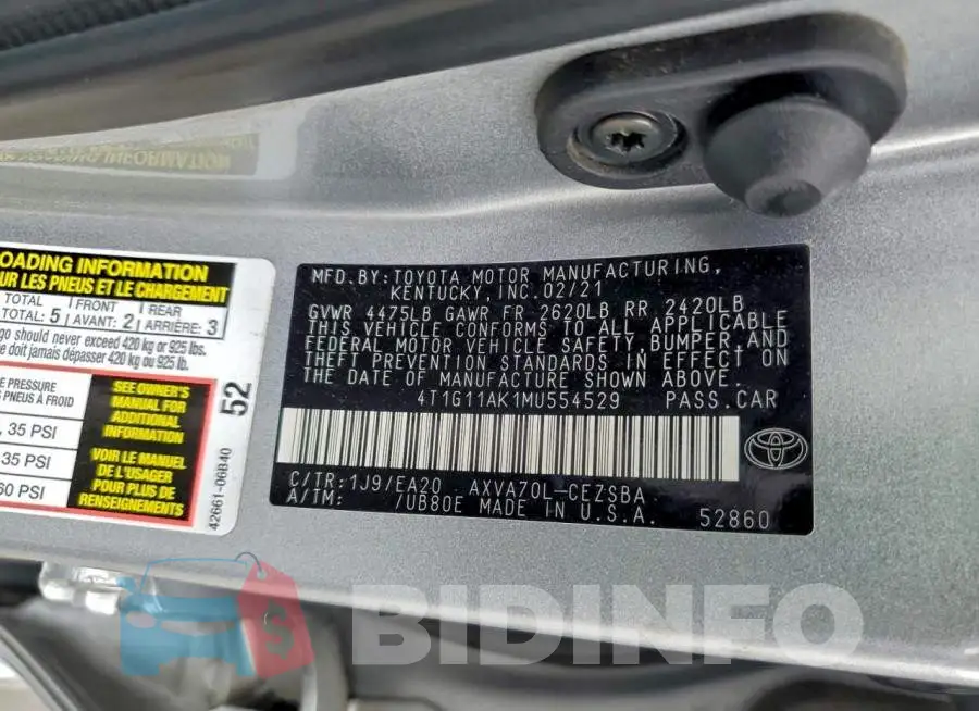 4T1G11AK1MU554529 Photo# 12