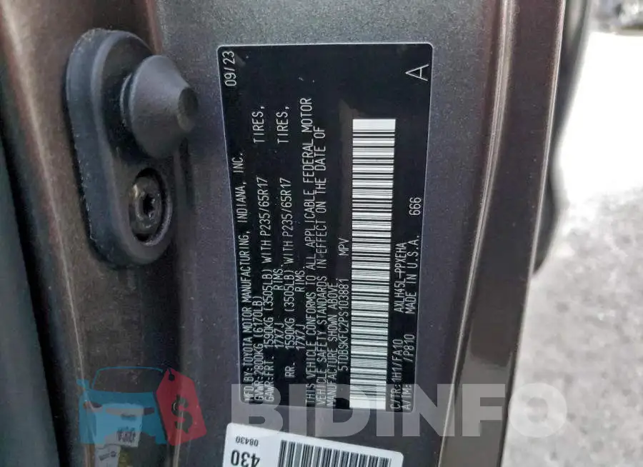 5TDBSKFC2PS103881 Photo# 13