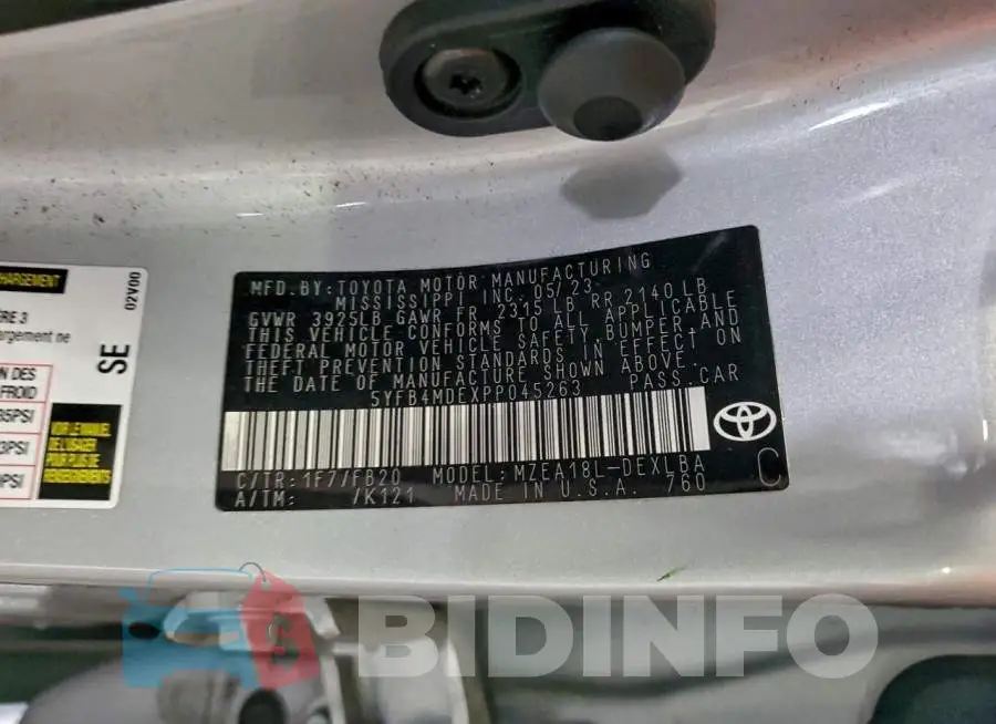 5YFB4MDEXPP045263 Photo# 12