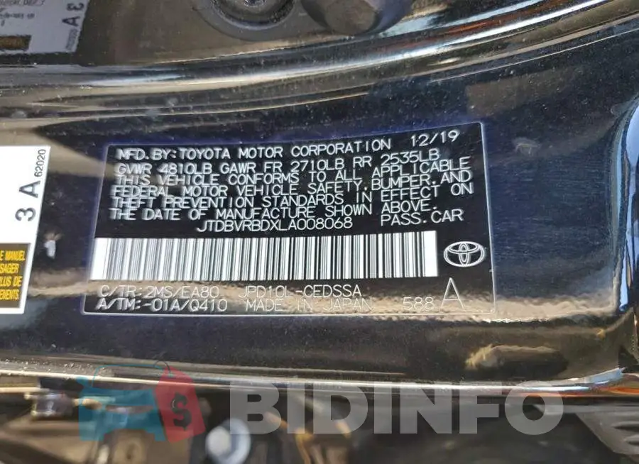 JTDBVRBDXLA008068 Photo# 13