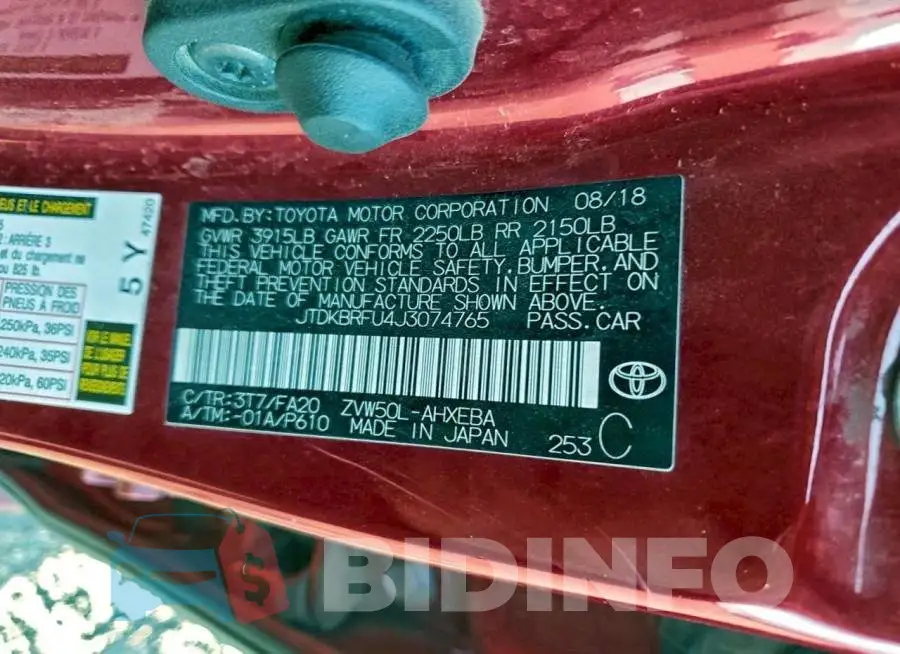 JTDKBRFU4J3074765 Photo# 12