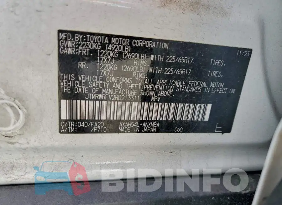 JTMRWRFV2RD213311 Photo# 13