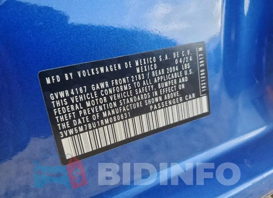 3VW5M7BU1RM080631 Photo# 13