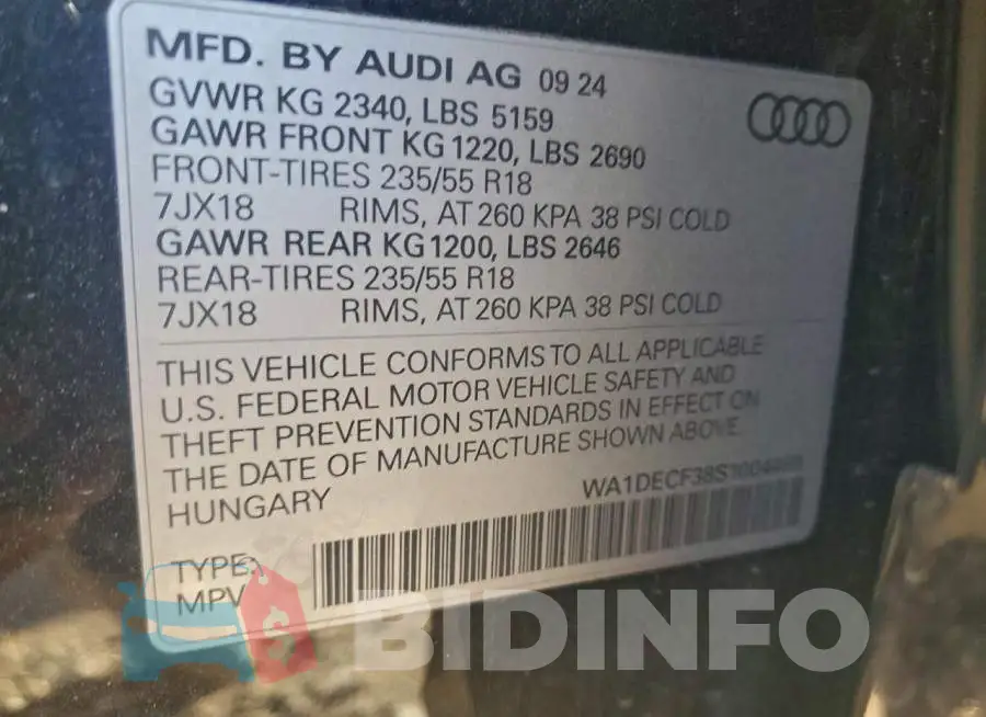 WA1DECF38S1004469 Photo# 14