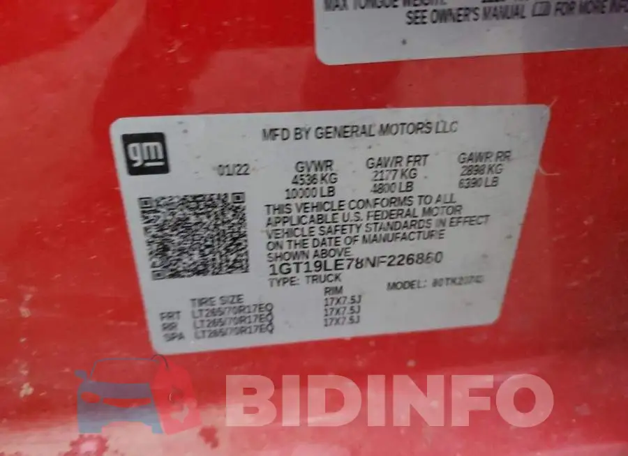 1GT19LE78NF226860 Photo# 12