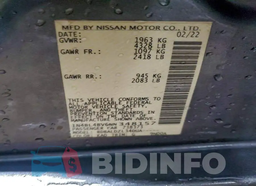 1N4BL4BV6NN348157 Photo# 13