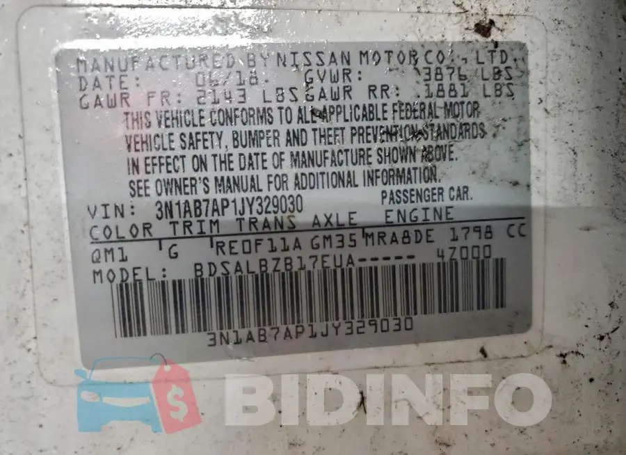 3N1AB7AP1JY329030 Photo# 13