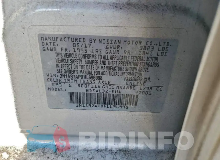 3N1AB7APXHL696998 Photo# 12