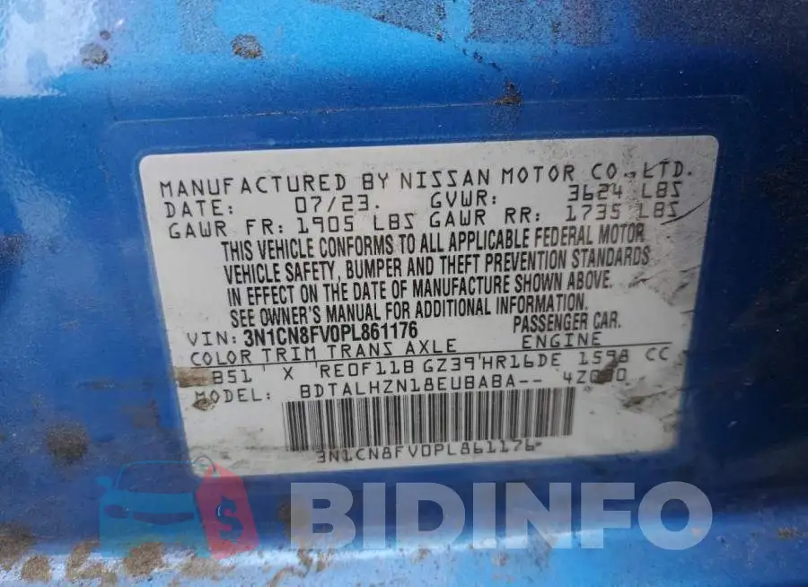 3N1CN8FV0PL861176 Photo# 13
