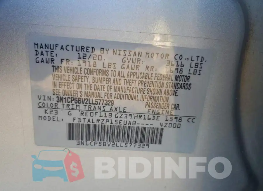 3N1CP5BV2LL577329 Photo# 13