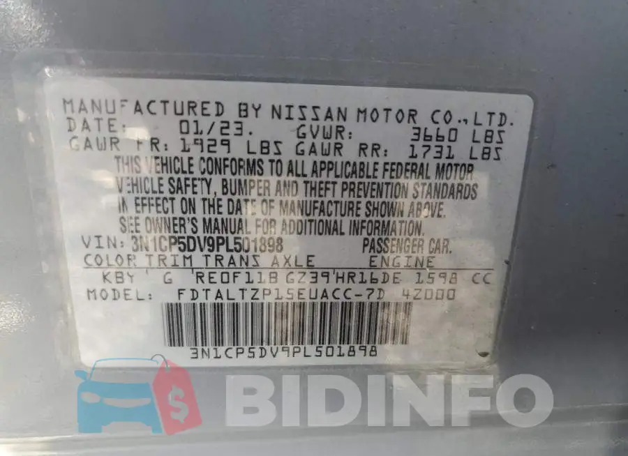 3N1CP5DV9PL501898 Photo# 13