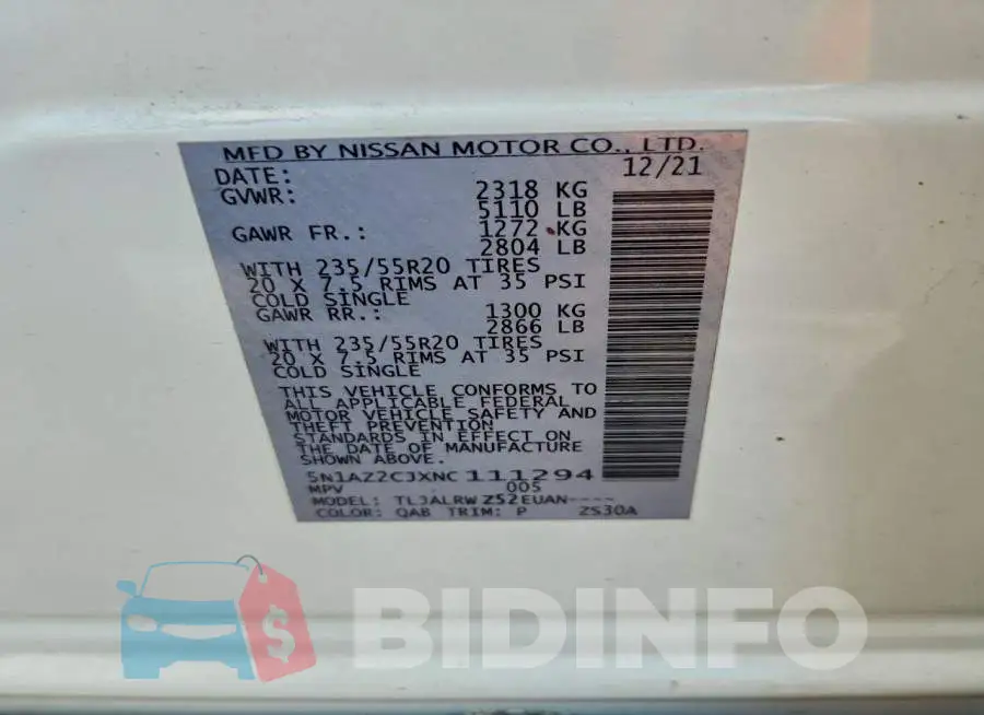 5N1AZ2CJXNC111294 Photo# 14