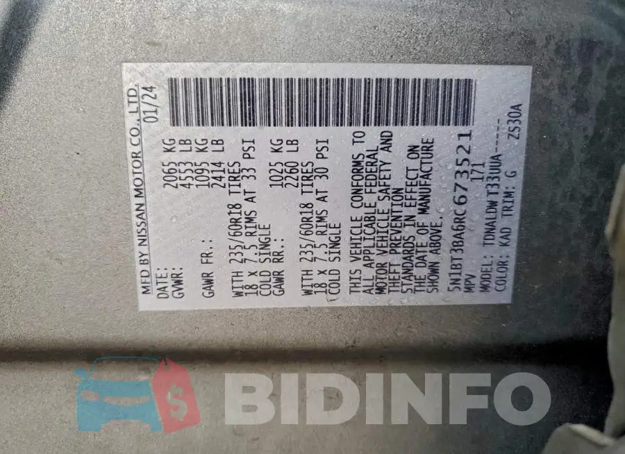 5N1BT3BA6RC673521 Photo# 13