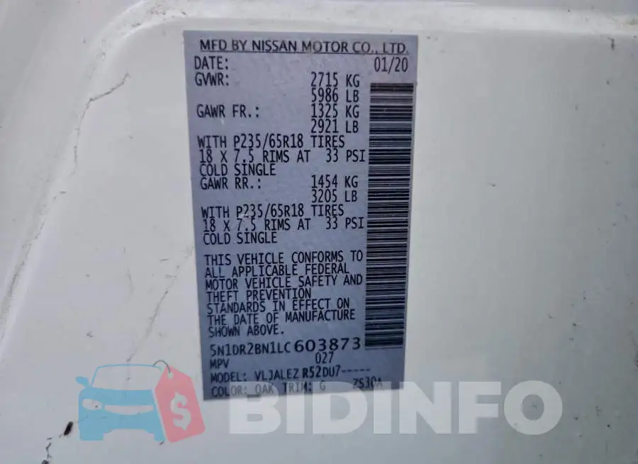 5N1DR2BN1LC603873 Photo# 14