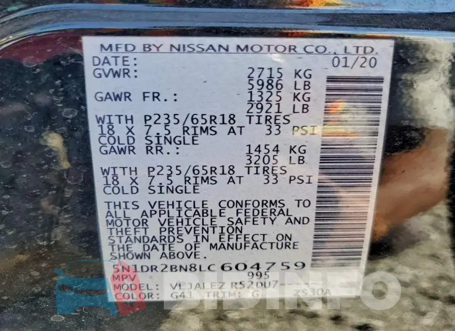 5N1DR2BN8LC604759 Photo# 13