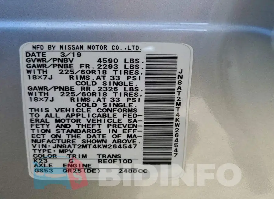 JN8AT2MT4KW264547 Photo# 14
