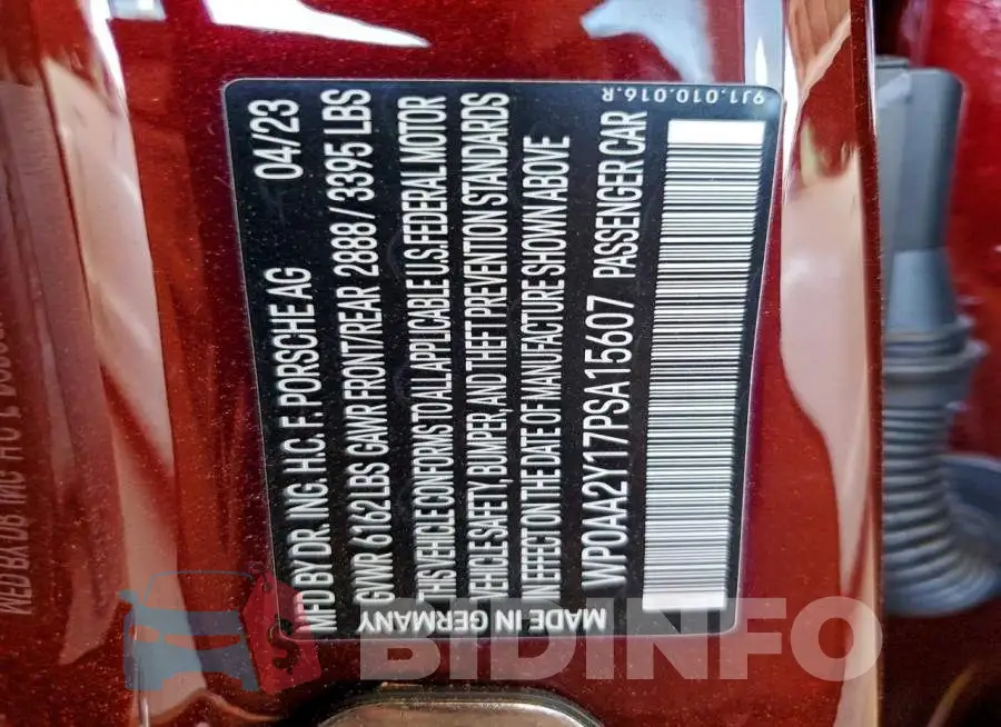 WP0AA2Y17PSA15607 Photo# 13