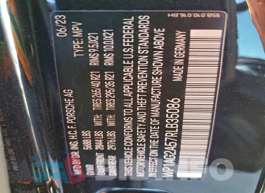 WP1AG2A57RLB35086 Photo# 13