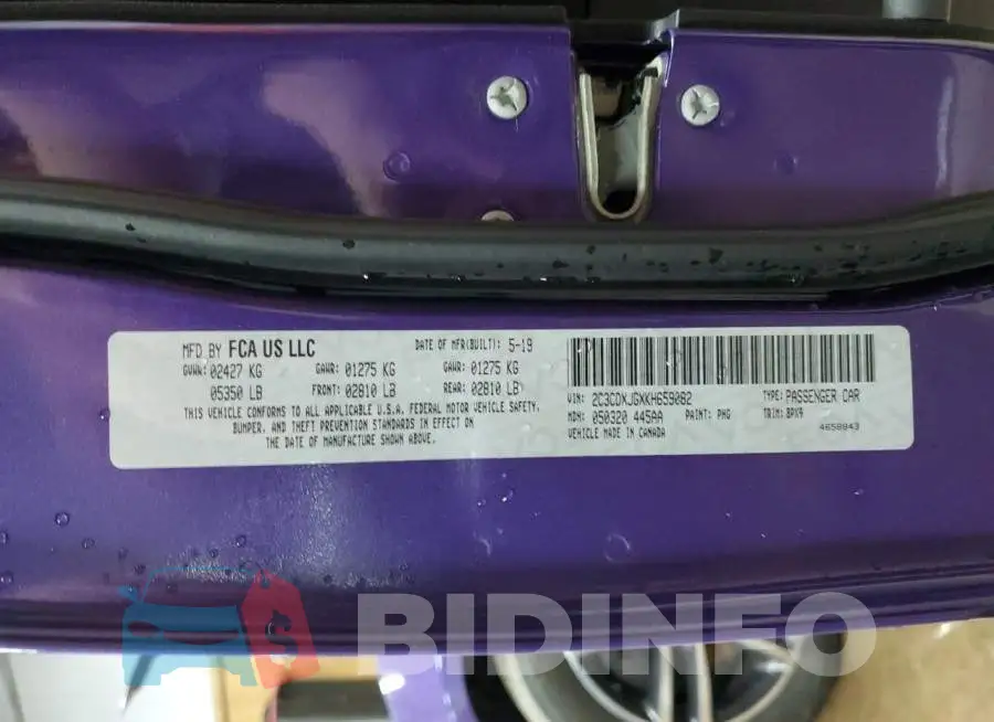 2C3CDXJGXKH659082 Photo# 12