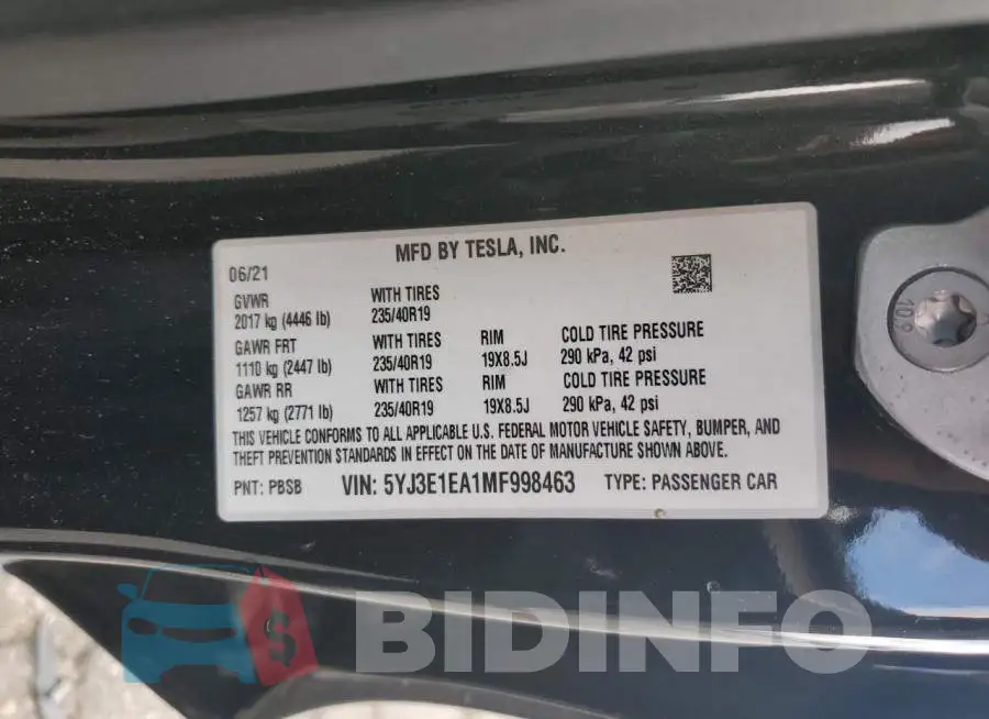 5YJ3E1EA1MF998463 Photo# 12
