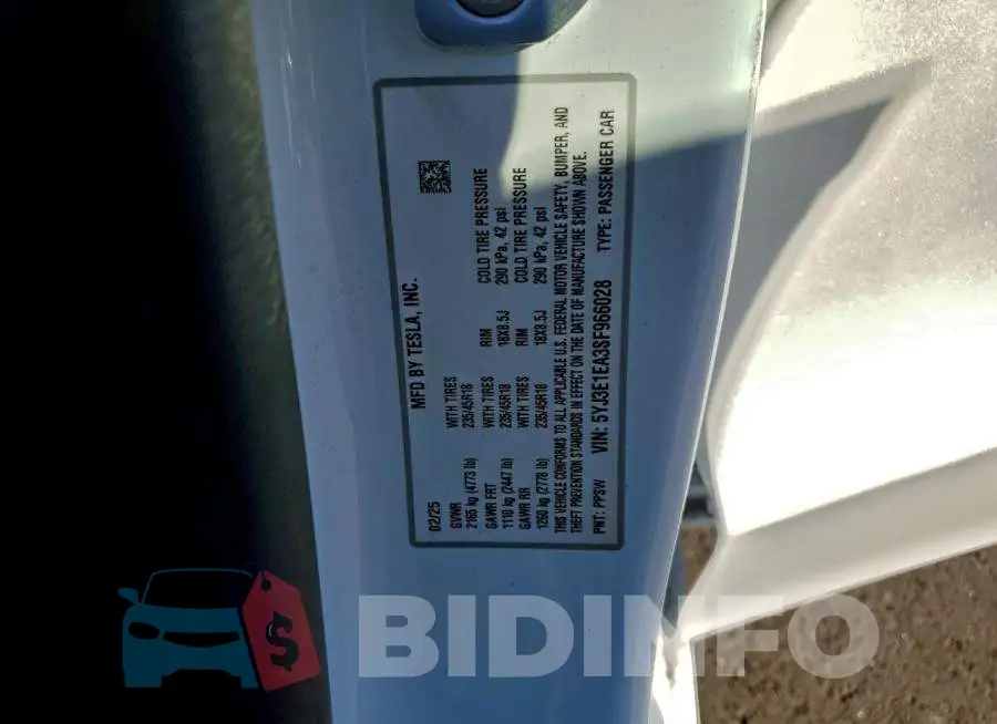 5YJ3E1EA3SF966028 Photo# 13