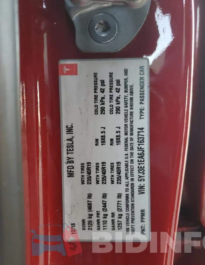 5YJ3E1EA6JF163714 Photo# 13