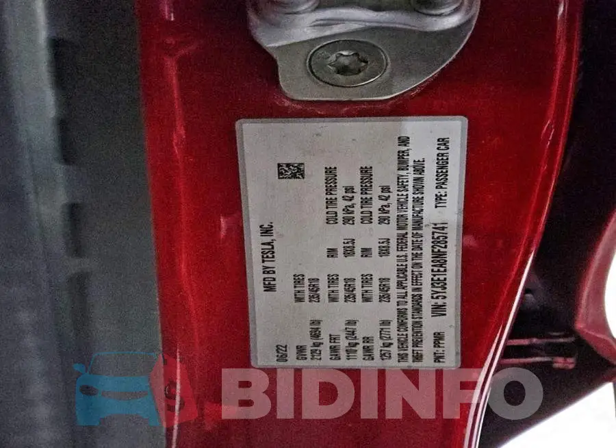 5YJ3E1EA8NF285741 Photo# 13