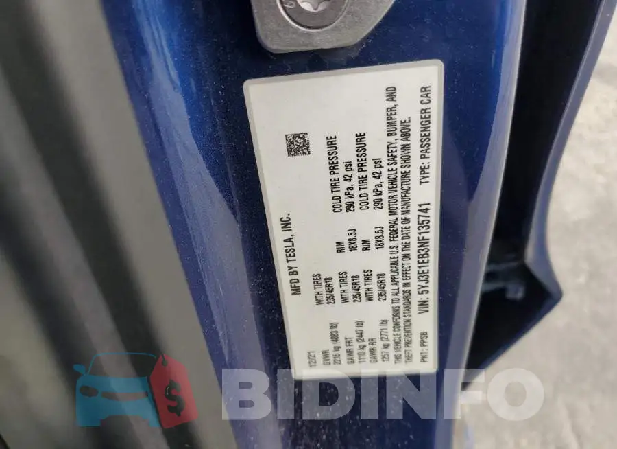 5YJ3E1EB3NF135741 Photo# 12