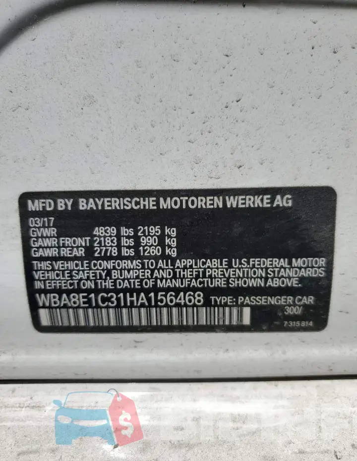 WBA8E1C31HA156468 Photo# 12