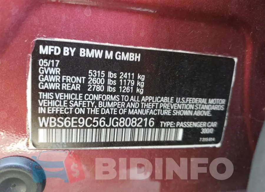 WBS6E9C56JG808216 Photo# 13