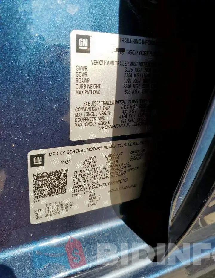 3GCPYCEF7LG236893 Photo# 12