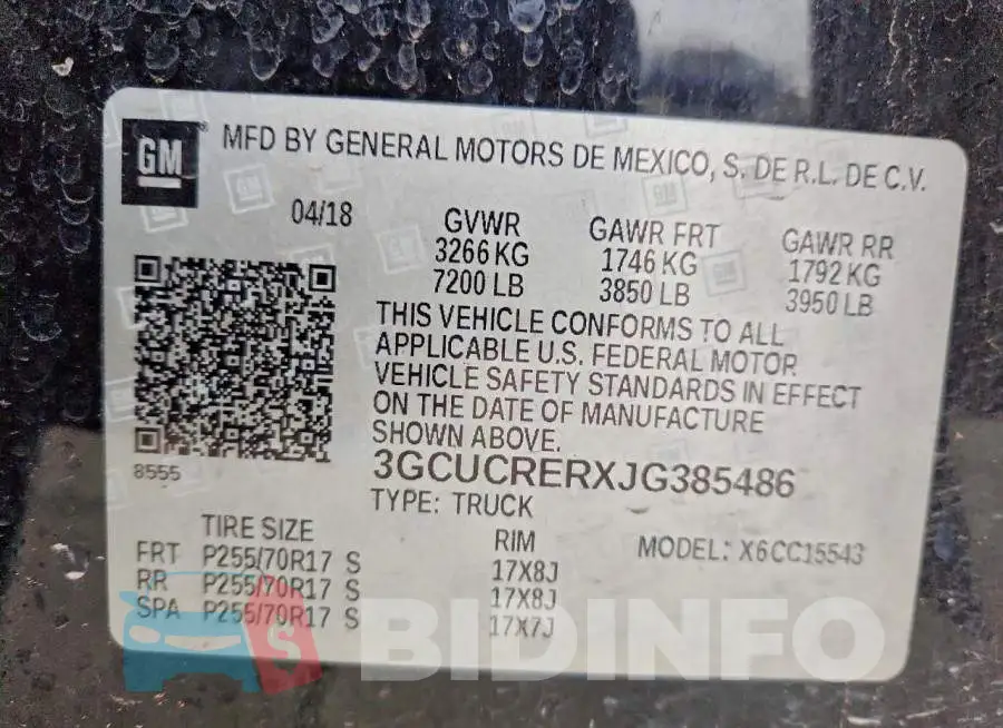 3GCUCRERXJG385486 Photo# 12