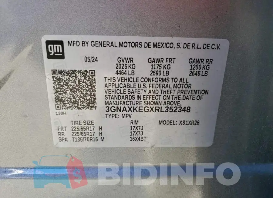 3GNAXKEGXRL352348 Photo# 13
