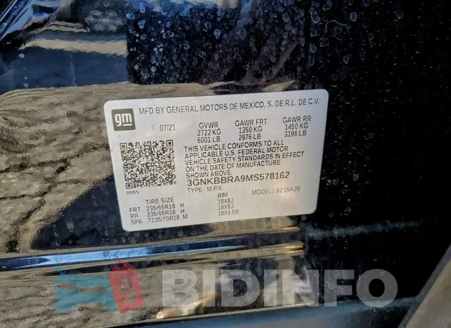 3GNKBBRA9MS578162 Photo# 13
