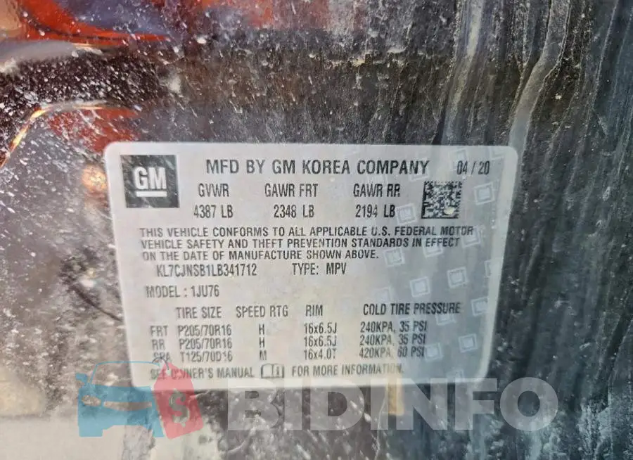KL7CJNSB1LB341712 Photo# 12