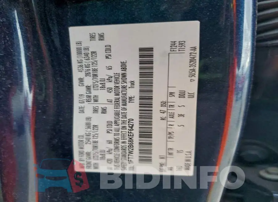 1FT7W2B68KEF64270 Photo# 12