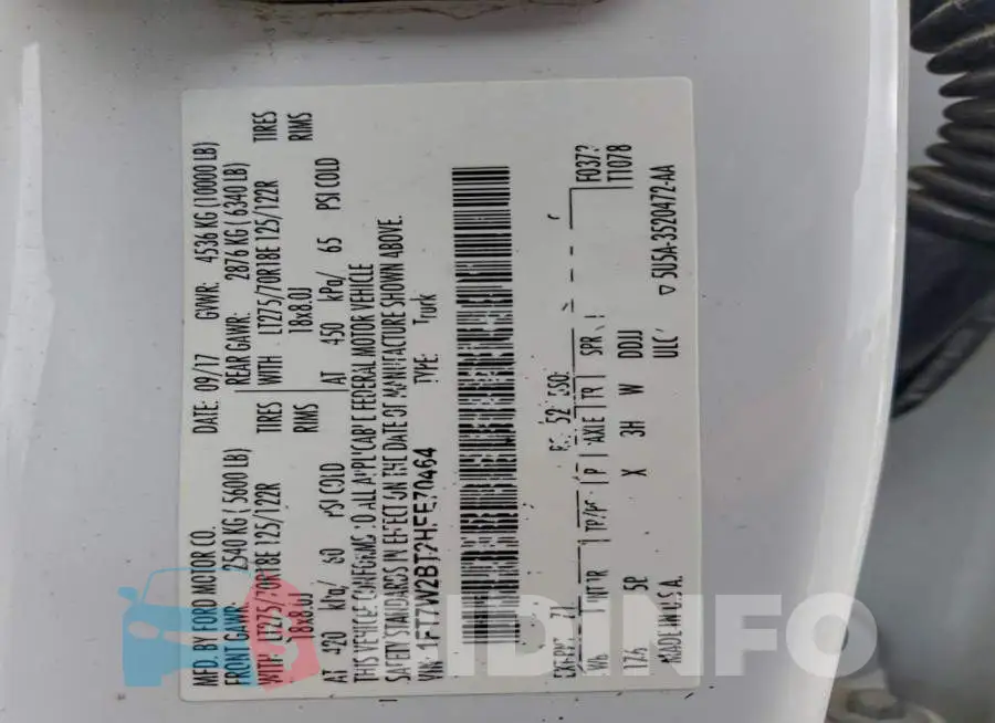 1FT7W2BT2HEE70464 Photo# 12