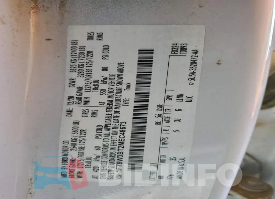 1FT8W3BT2MEC48673 Photo# 12