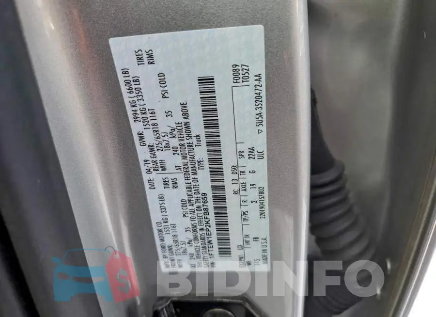 1FTEW1EP2KFB87659 Photo# 12