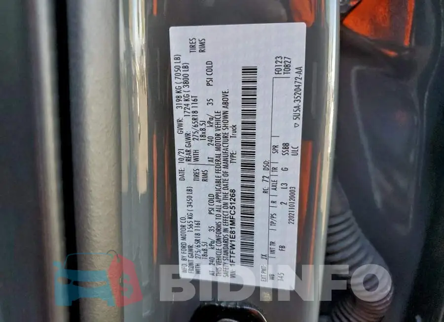 1FTFW1E81MFC51268 Photo# 12