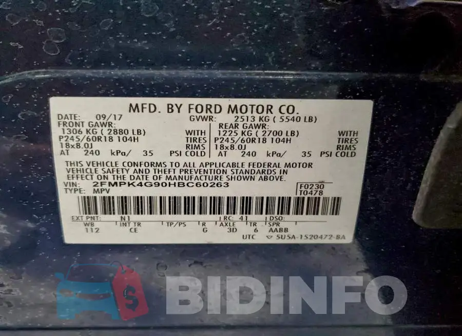 2FMPK4G90HBC60263 Photo# 12