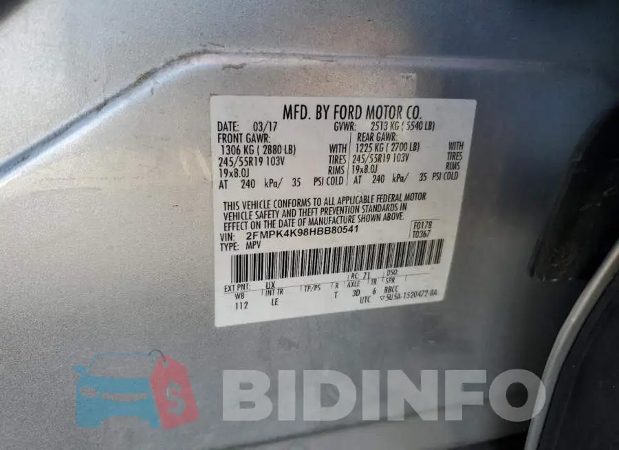 2FMPK4K98HBB80541 Photo# 13