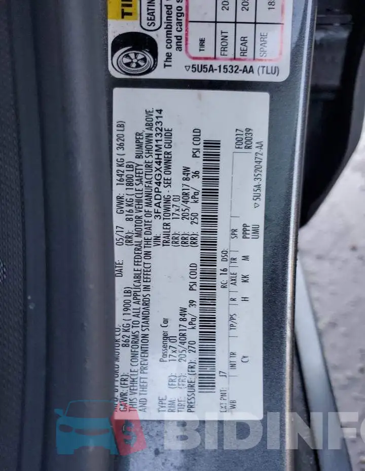 3FADP4GX4HM132314 Photo# 12